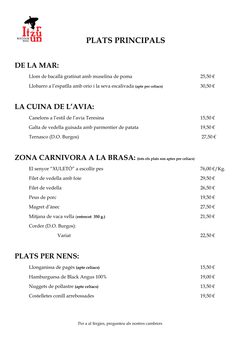 Menu Itzurun (Grupo Yakedo, Sl)-1